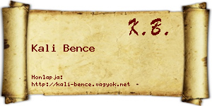 Kali Bence névjegykártya